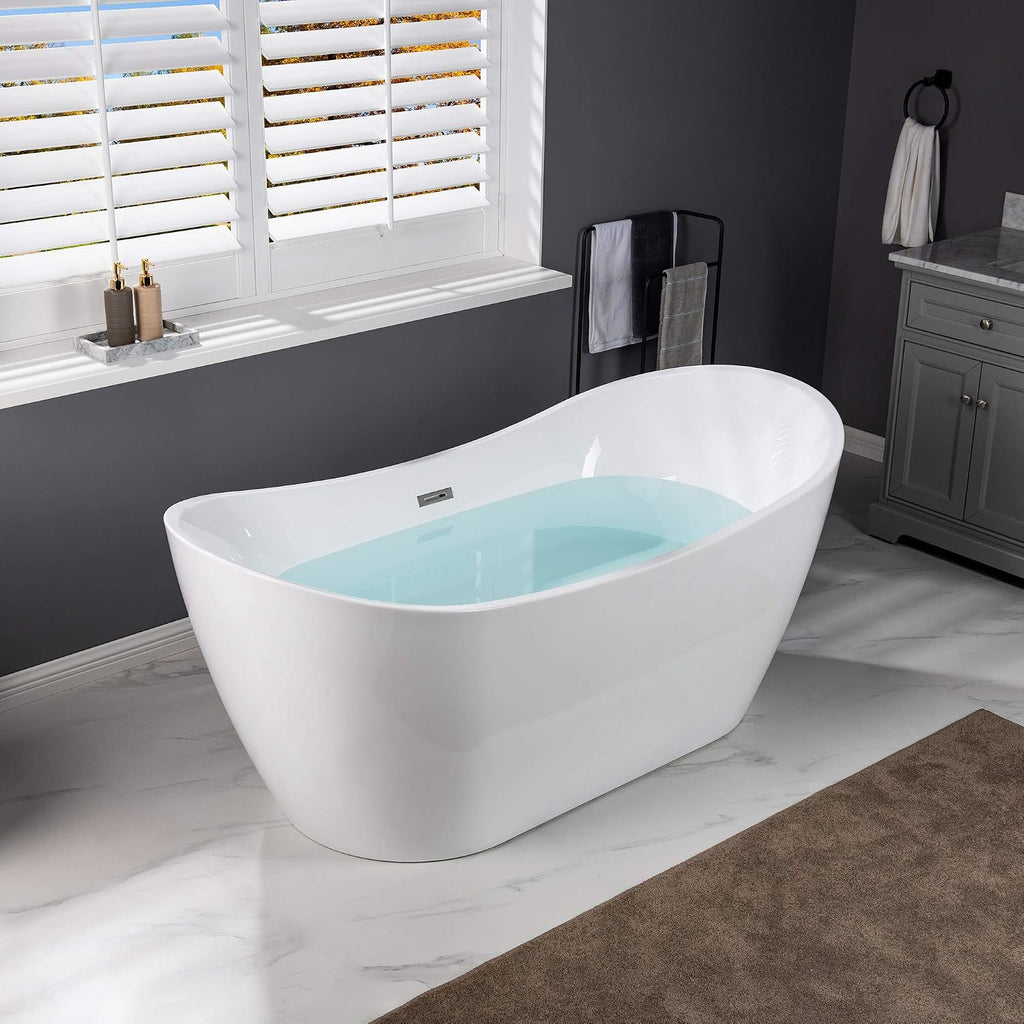 WOODBRIDGE BTA1515-B/N-Drain &O +F0001BNSQ BATHTUB, With Brushed Nickel Drian