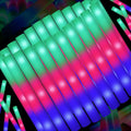 SHQDD 200 PCS LED Foam Sticks, Bulk Glow Sticks, Foam Glow Sticks for Wedding with 3 Modes Colorful Flashing, Glow in the Dark Party Supplies for Wedding, Raves, Concert, Sporting Events