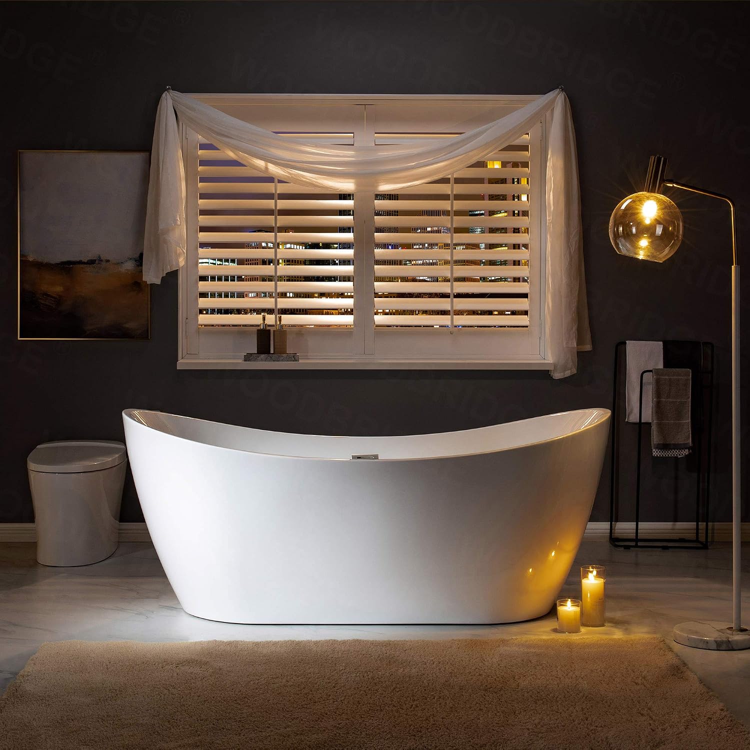 WOODBRIDGE BTA1517-B/N-Drain &O +F0001BNVT BATHTUB, With Brushed Nickel Drian