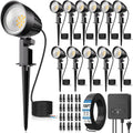 All-in-One Low Voltage Landscape Lighting Kit, 12W LED Landscape Spot Lights with 150W Transformer 100FT Wire, 2700K Waterproof Outdoor Landscape Lighting for Yard Garden Pathway (12 Pack)