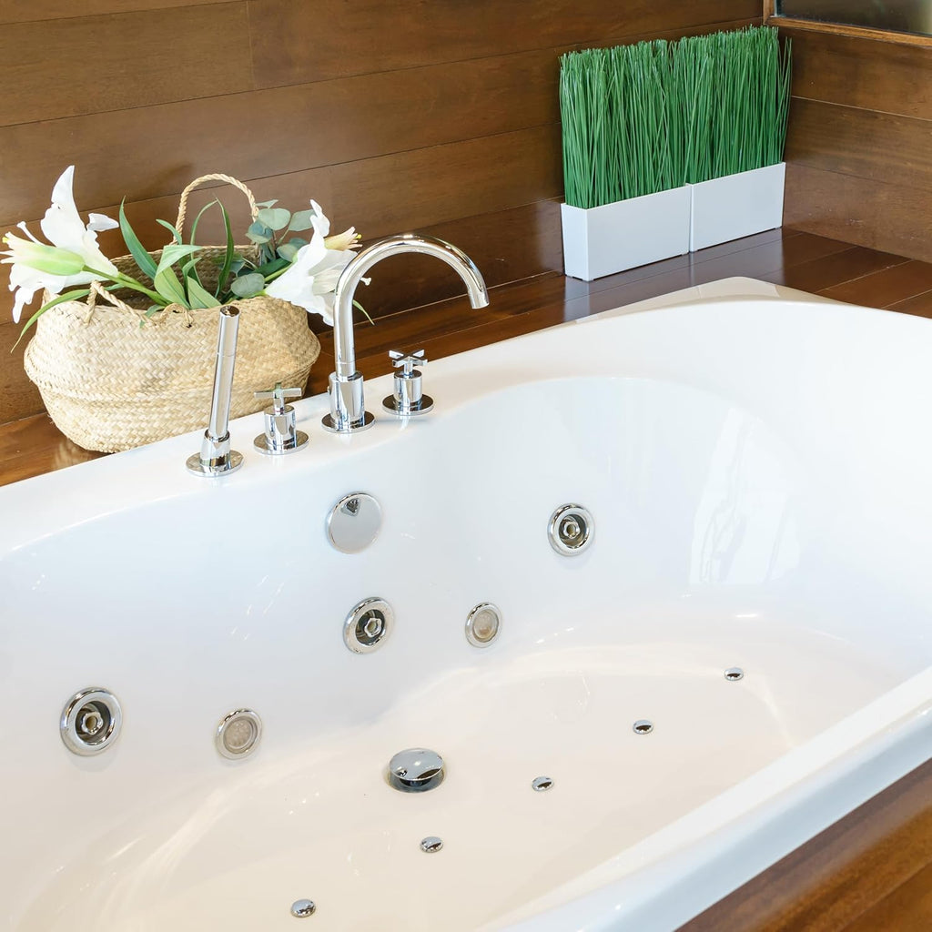 Westbrass A326HBJ-26 25' Brass Bath Waste & Overflow Assembly with European Tip-Toe Drain Plug and Illusionary Faceplate, Polished Chrome