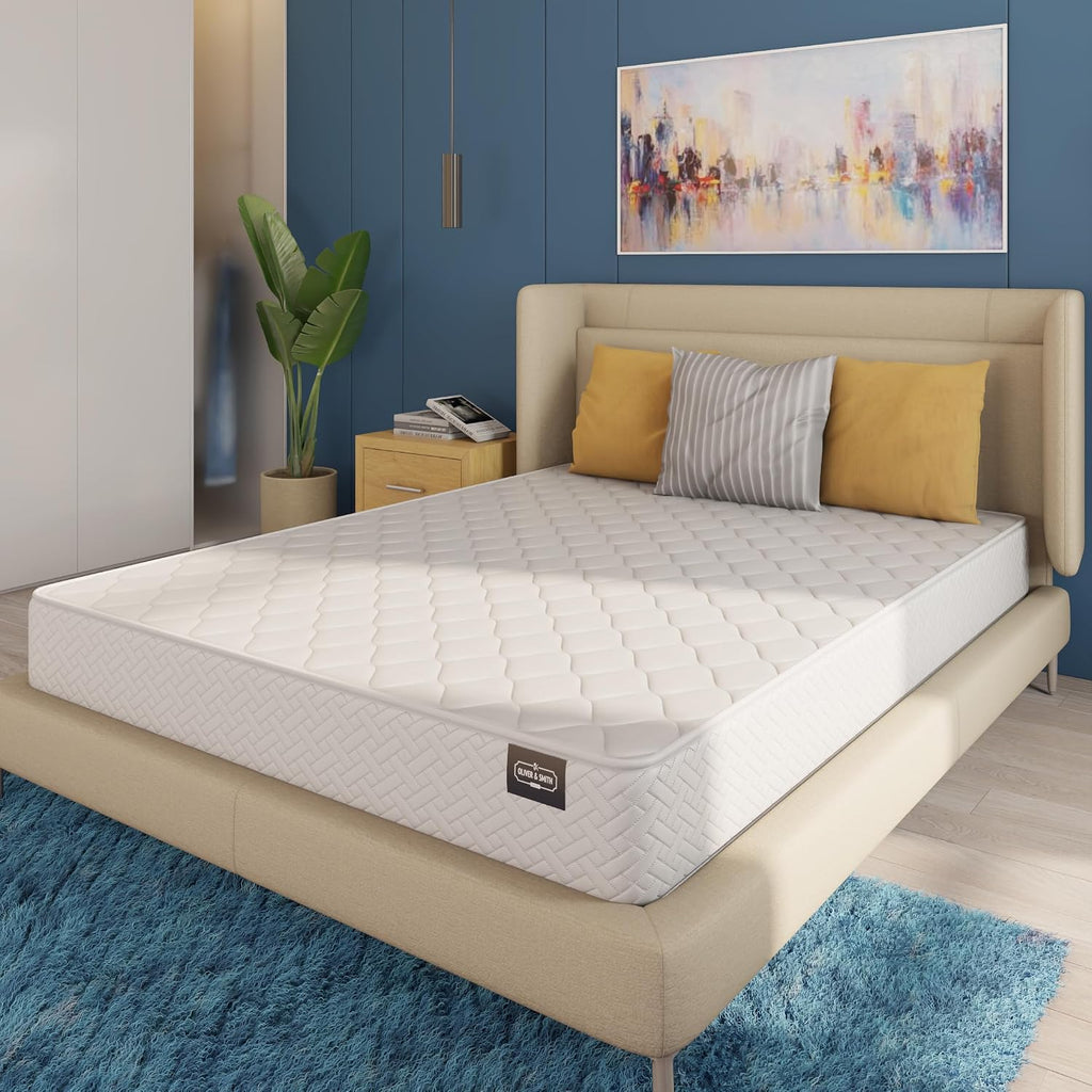 HomeLife Queen Mattress 6 Inches 60X80 White – Medium Firm Hybrid – Queen Size Mattress Pocket Coil Tight Euro Top High Density & Polyester Cover – Rolled in a Box