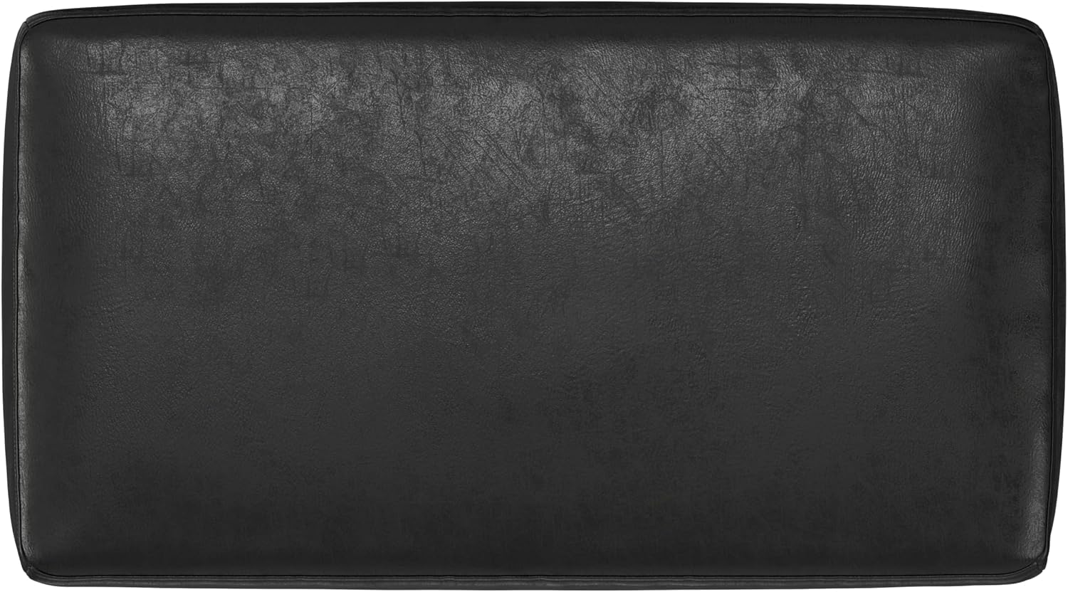 SIMPLIHOME Milltown Small Ottoman Bench - 27' Wide x 18' High Upholstered Vegan Leather Rectangle Footstool Ottoman in Distressed Black, Contemporary Bench for Bedroom with Cushioned Seat, Assembled