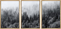 SIGNWIN Framed Canvas Print Wall Art Set Black & White Misty Mountain Forest Nature Wilderness Photography Modern Art Chic Landscape Relax/Calm for Living Room, Bedroom, Office - 16'x24'x3 Natural