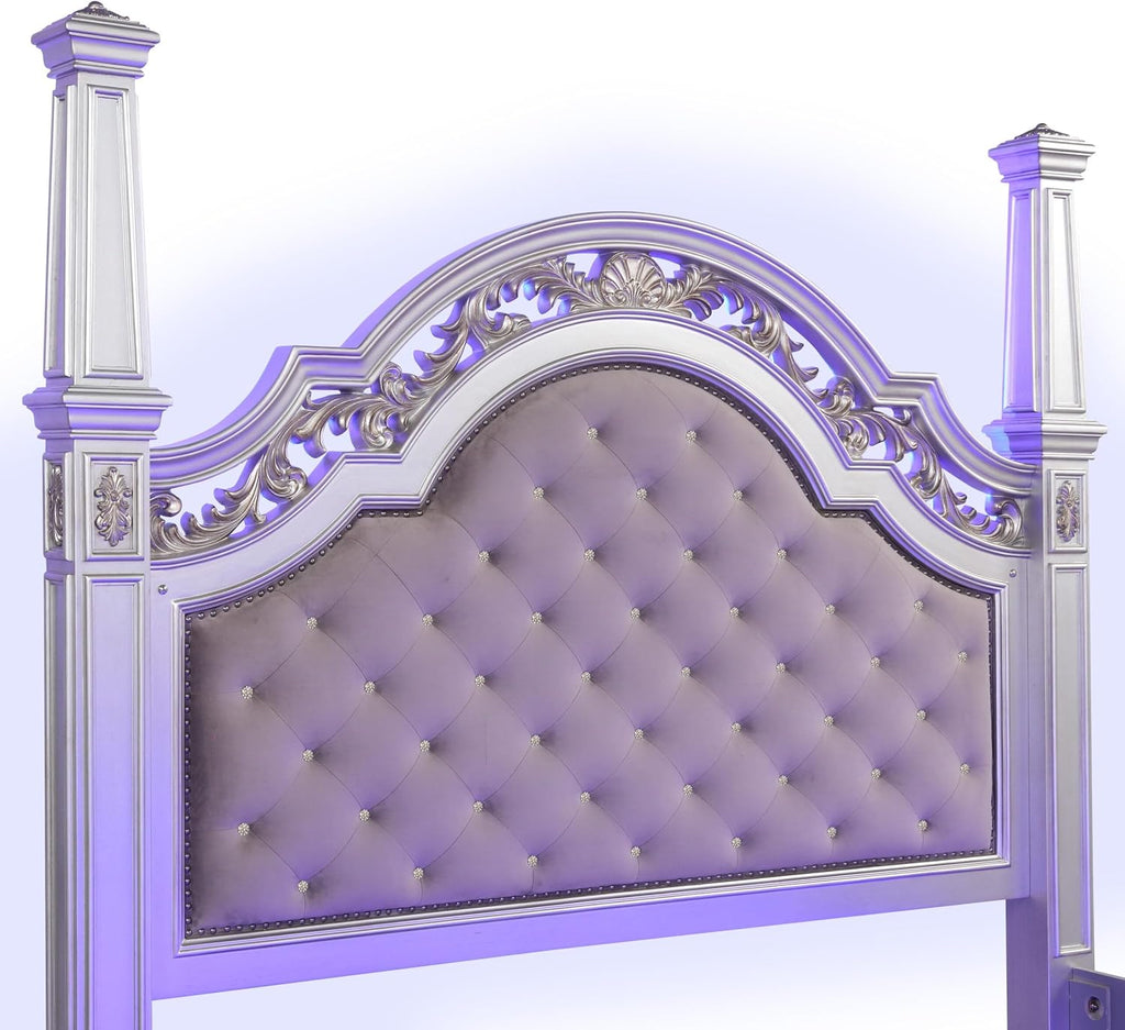 First of a Kind Valentina Silver King 5 Piece Bedroom Set