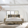 Roundhill Furniture Loiret Light Gray Finish 3-Piece Wood Bedroom Set with King Size Storage Bed with Two Nightstands