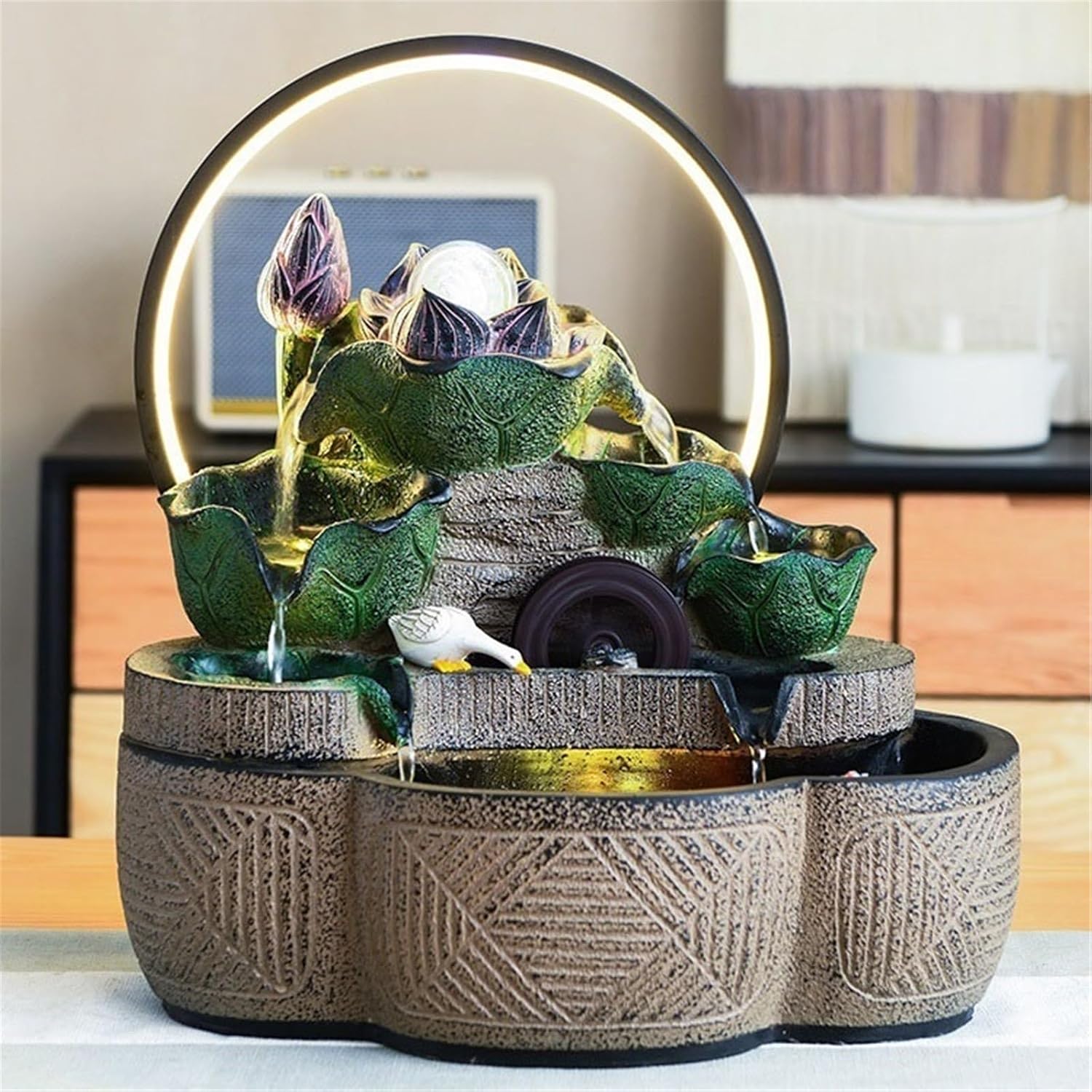 Tabletop Fountain Indoor Fountain, Tabletop Water, Feature for Home Office Decor Relaxation