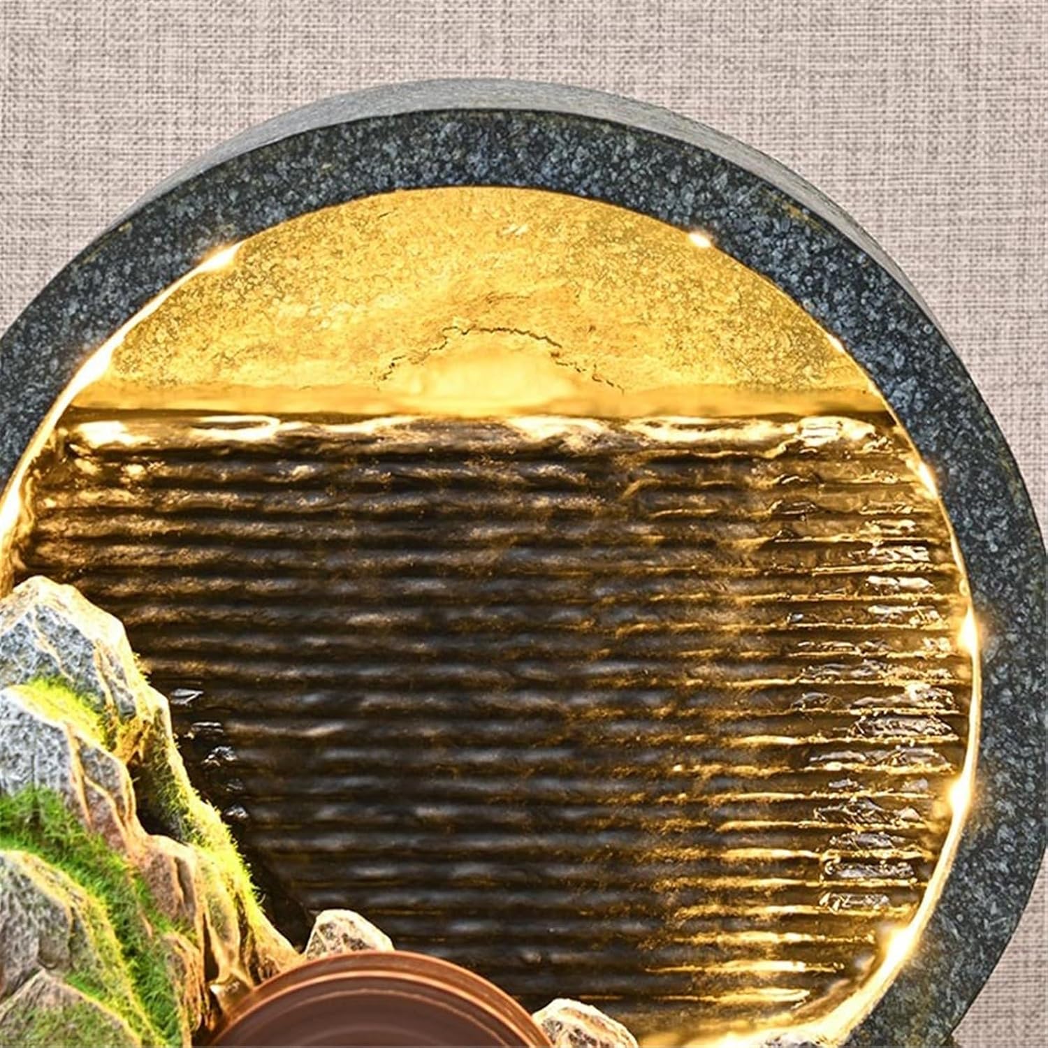 Tabletop Fountain Minimalist Rockery and Flowing Water Ornaments Curtain Circulating Fountain