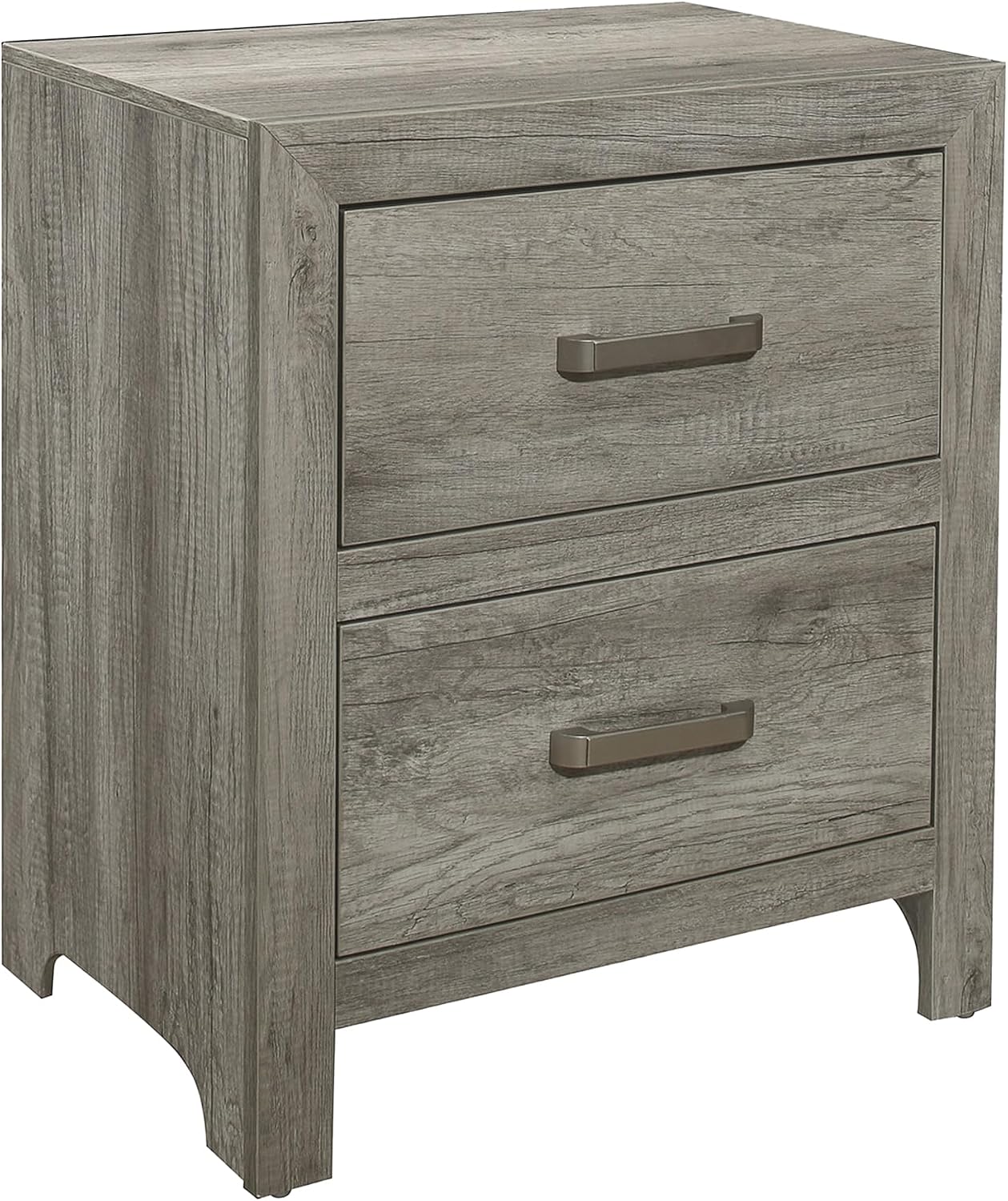 Benzara Kade 4 Pc Queen Size Bedroom Set- Slatted Panel Design- Weathered Gray Finish