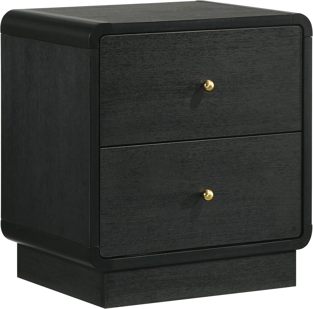Coaster Home Furnishings - Cavelle - Wood - 4-Piece Bedroom Set with Panel Bed, Metal Knobs, and Upholstered Headboard - Bedroom - Queen Size - Black - 223661Q-S4