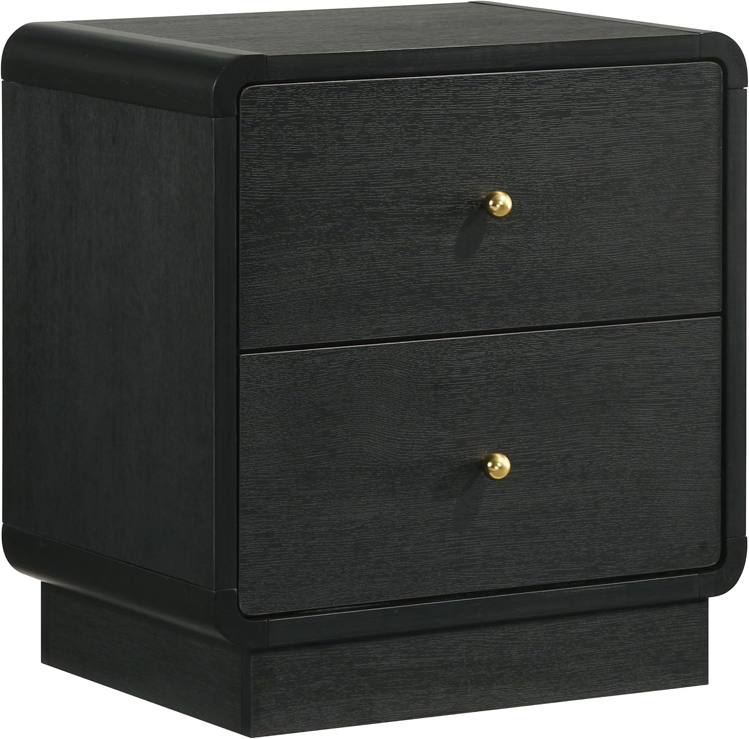 Coaster Home Furnishings - Cavelle - Wood - 5-Piece Bedroom Set with Panel Bed, Metal Knobs, and Upholstered Headboard - Bedroom - Twin Size - Black - 223661T-S5