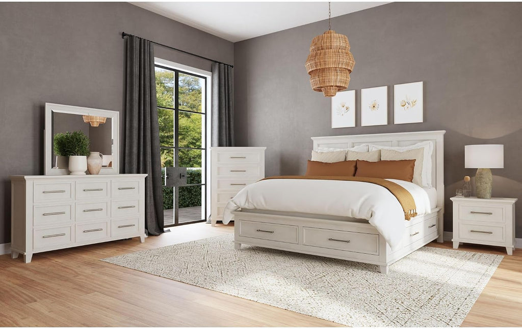 Picket House Furnishings Henrik King Storage 5PC Bedroom Set in Ivory