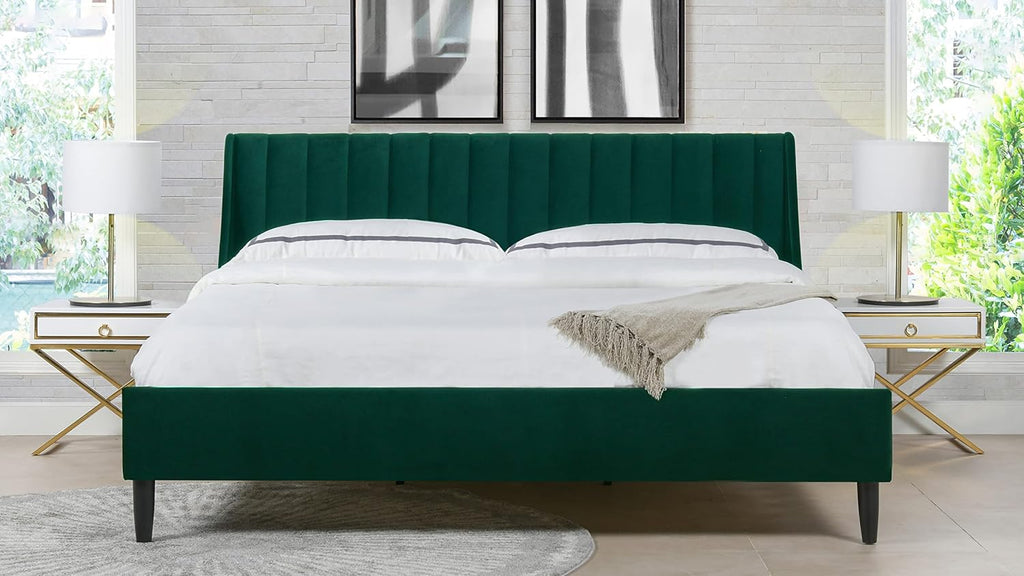 Jennifer Taylor Home Aspen Vertical Tufted Modern Headboard Platform Bed Set