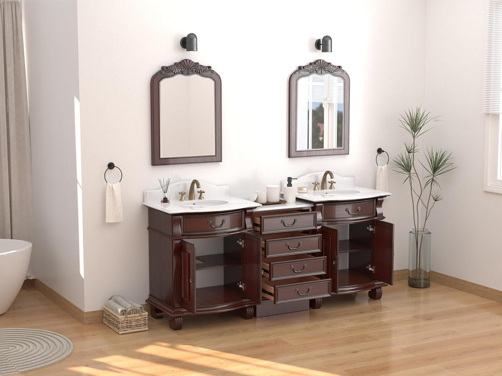 Hopkinton Bathroom Vanity with Stone top (White countertop, 78 inch)