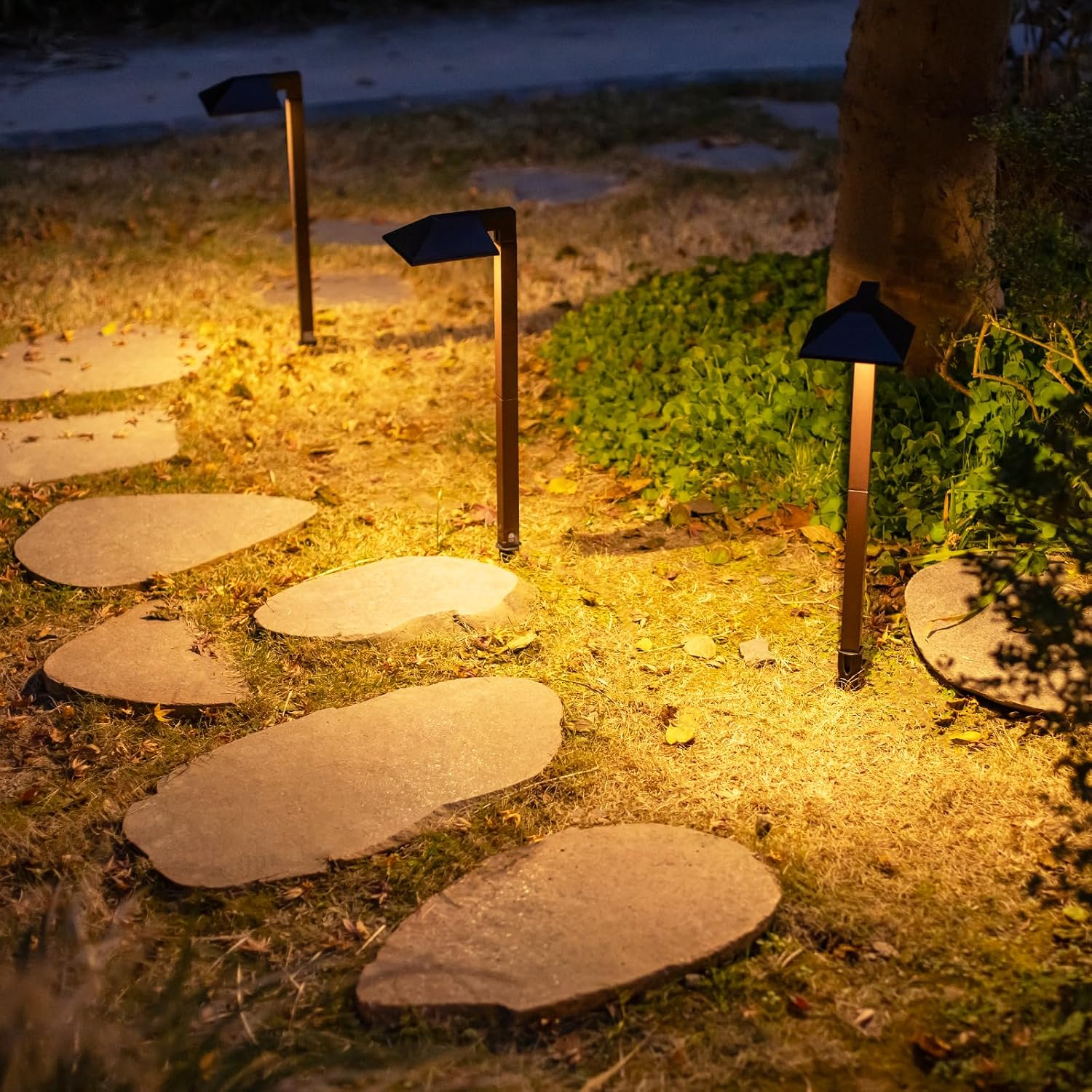 Malibu Low Voltage Landscape Lighting 0.6W LED Pathway Lights Outdoor Landscape Path Lights Wired with Connectors 22 Lumen Warm White Walkway Lights for Garden Yard Lawn 8Pack