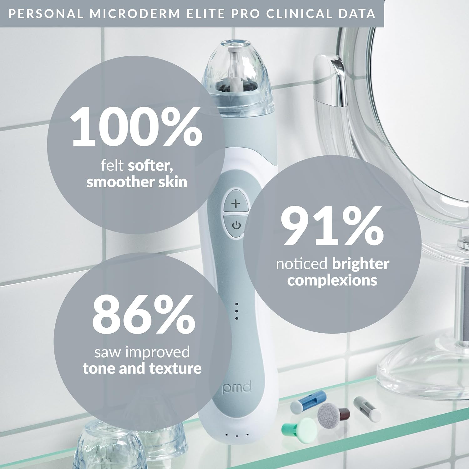 PMD Beauty Personal Microderm Elite Pro - At-Home Use, Facial Exfoliator Tool, Microdermabrasion Machine Kit for Face and Body Skincare