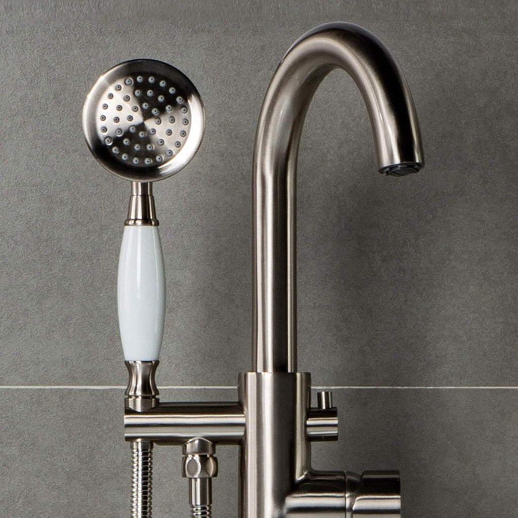 WOODBRIDGE BTS1609-B/N-Drain &O Bathtub & F0001BNVT-Faucet, Brushed Nickel