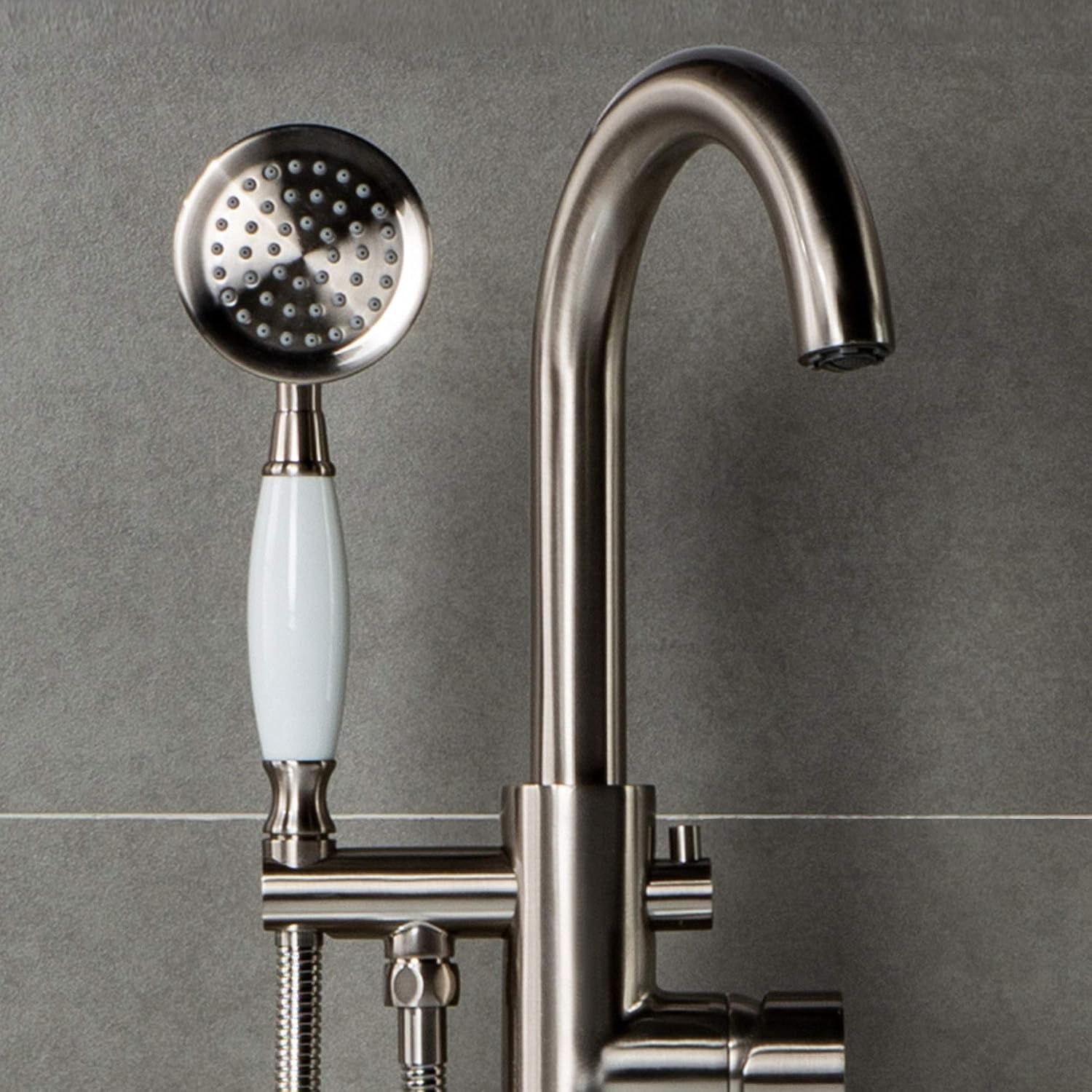 WOODBRIDGE BTS1609-B/N-Drain &O Bathtub & F0001BNVT-Faucet, Brushed Nickel