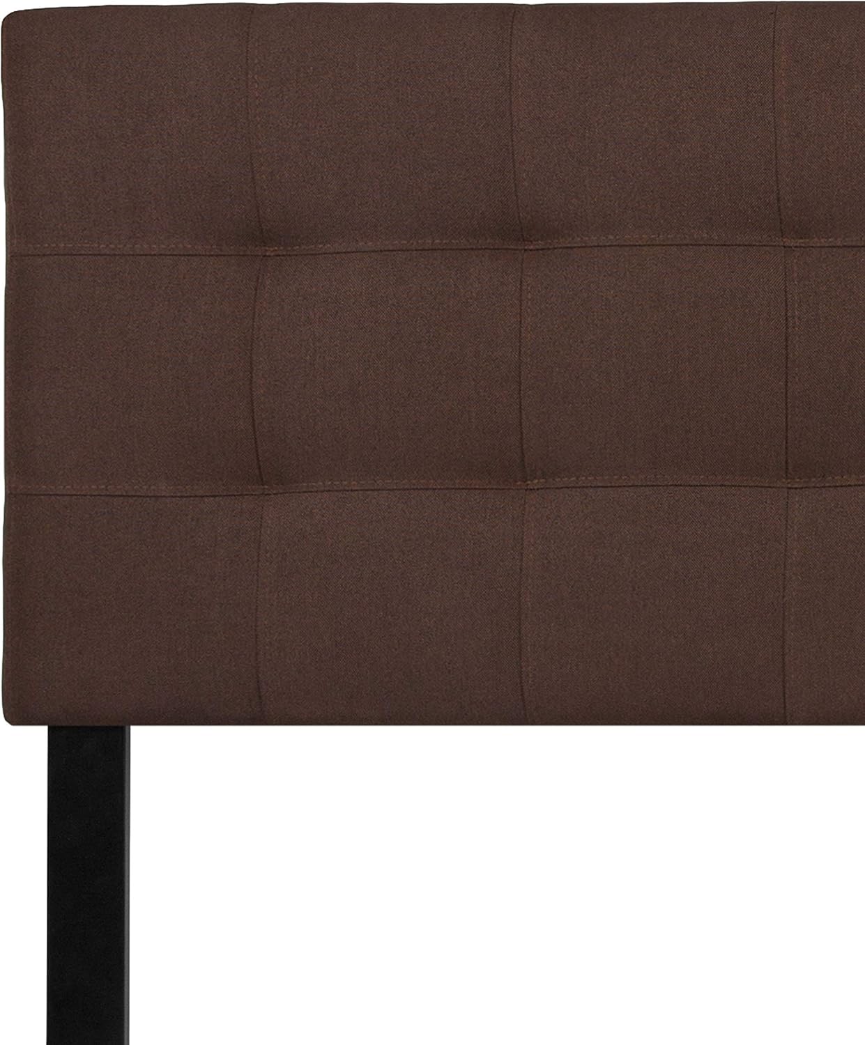 Flash Furniture Bedford Tufted Upholstered King Size Headboard in Dark Brown Fabric