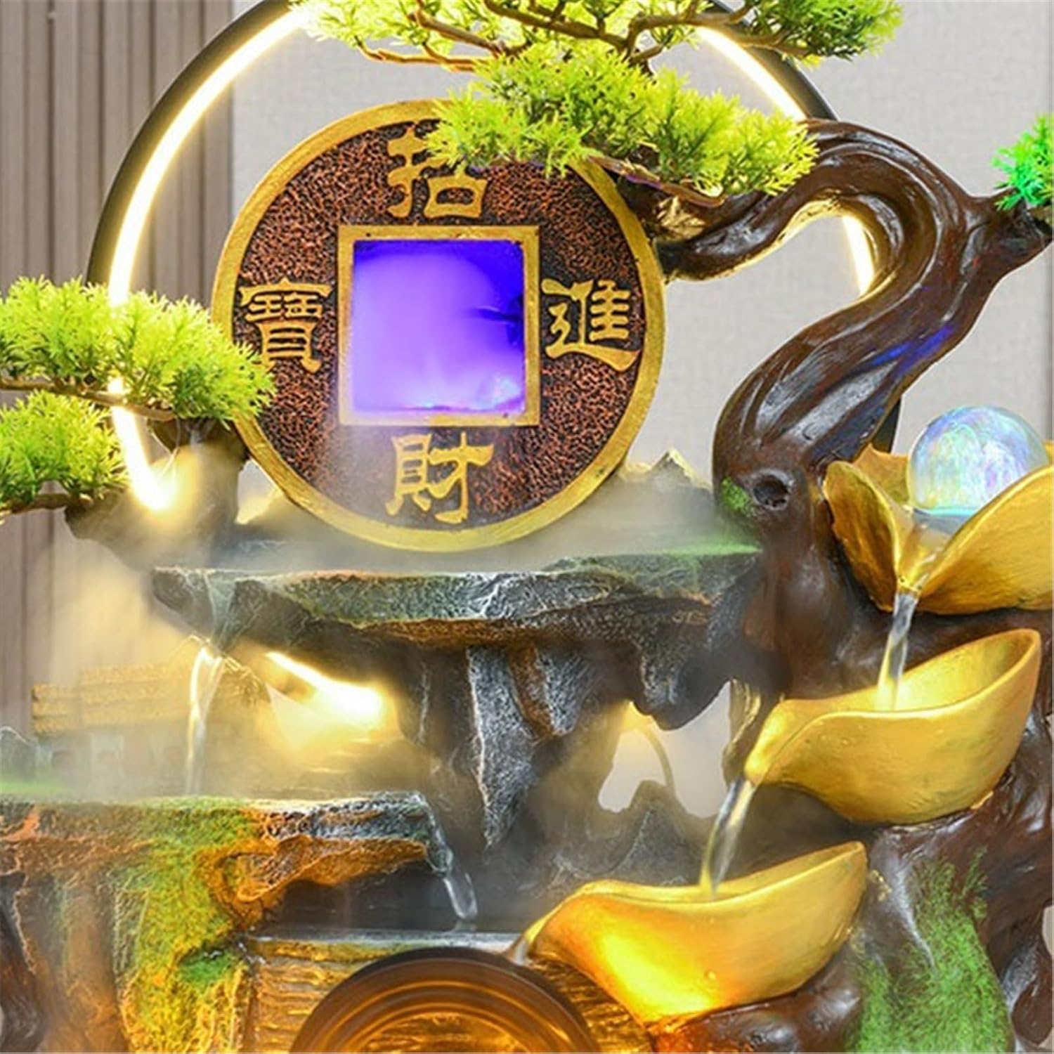 Tabletop Fountain Rockery Fountain Desktop Fountain Circulating Water Decoration for Bedroom Office