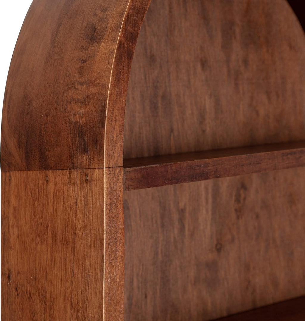 Kate and Laurel Hutton Midcentury Capsule Wall Shelf; 16 x 28; Walnut Brown; Geometric Decorative Shelves for Wall