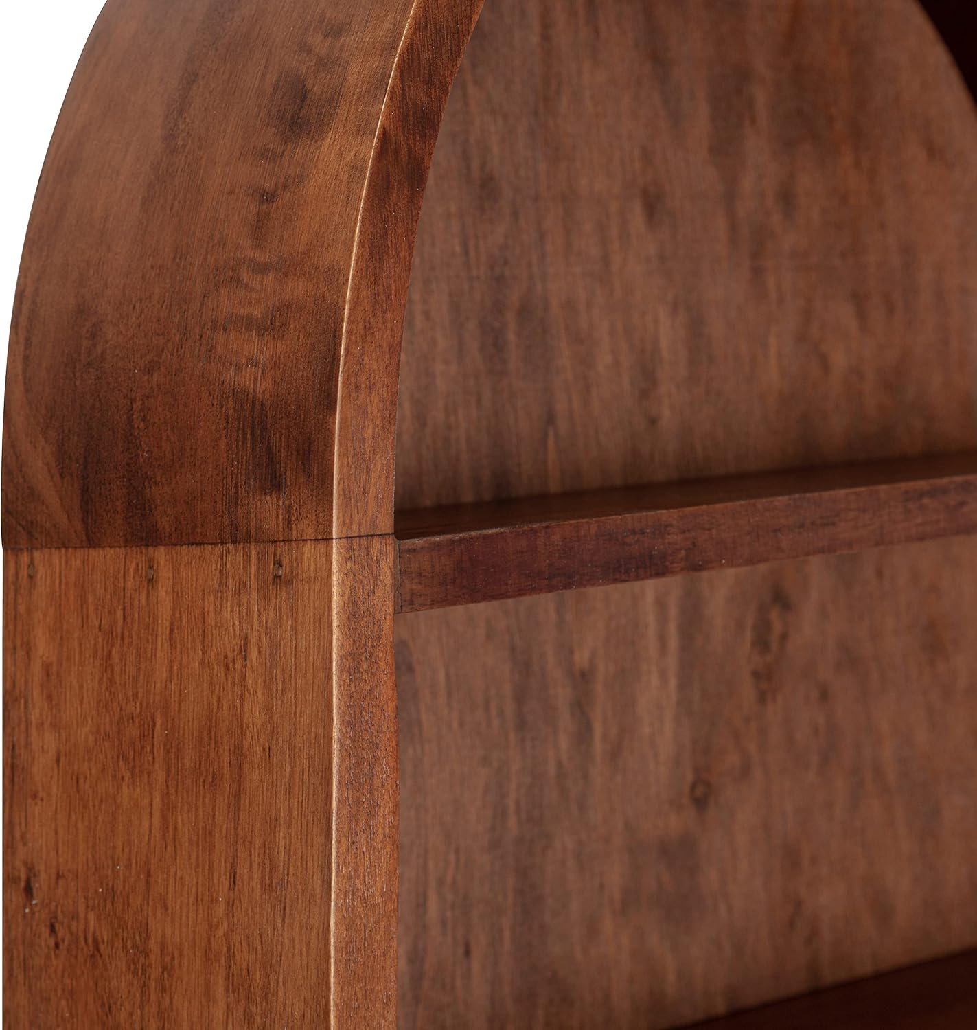 Kate and Laurel Hutton Midcentury Capsule Wall Shelf; 16 x 28; Walnut Brown; Geometric Decorative Shelves for Wall