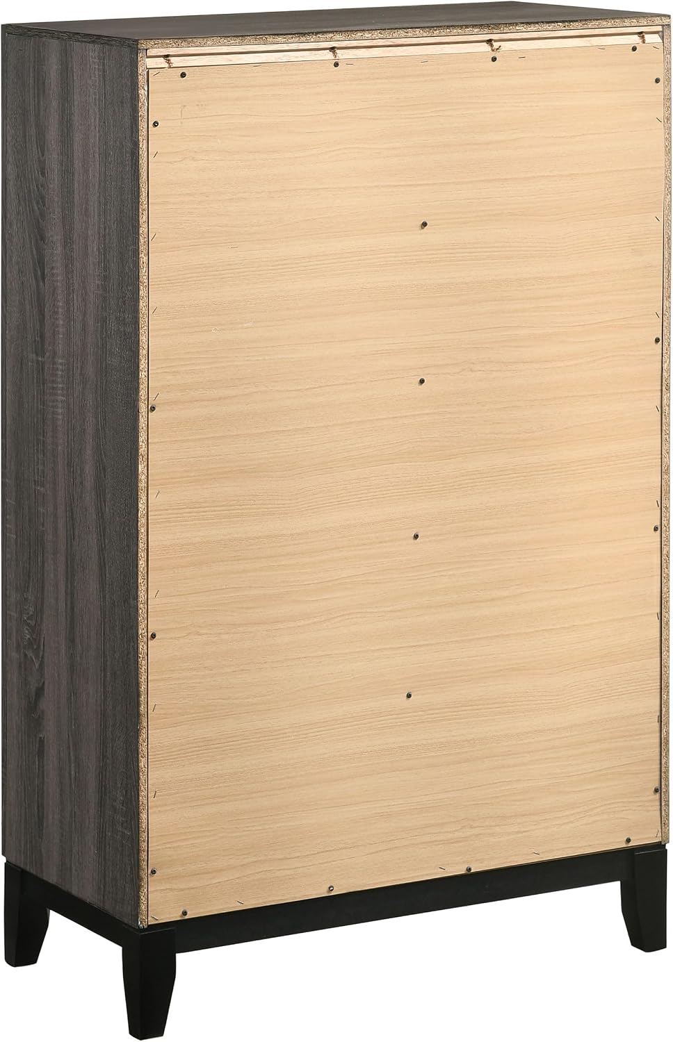 Grey Oak and Black 5-piece Eastern King Panel Bedroom Set