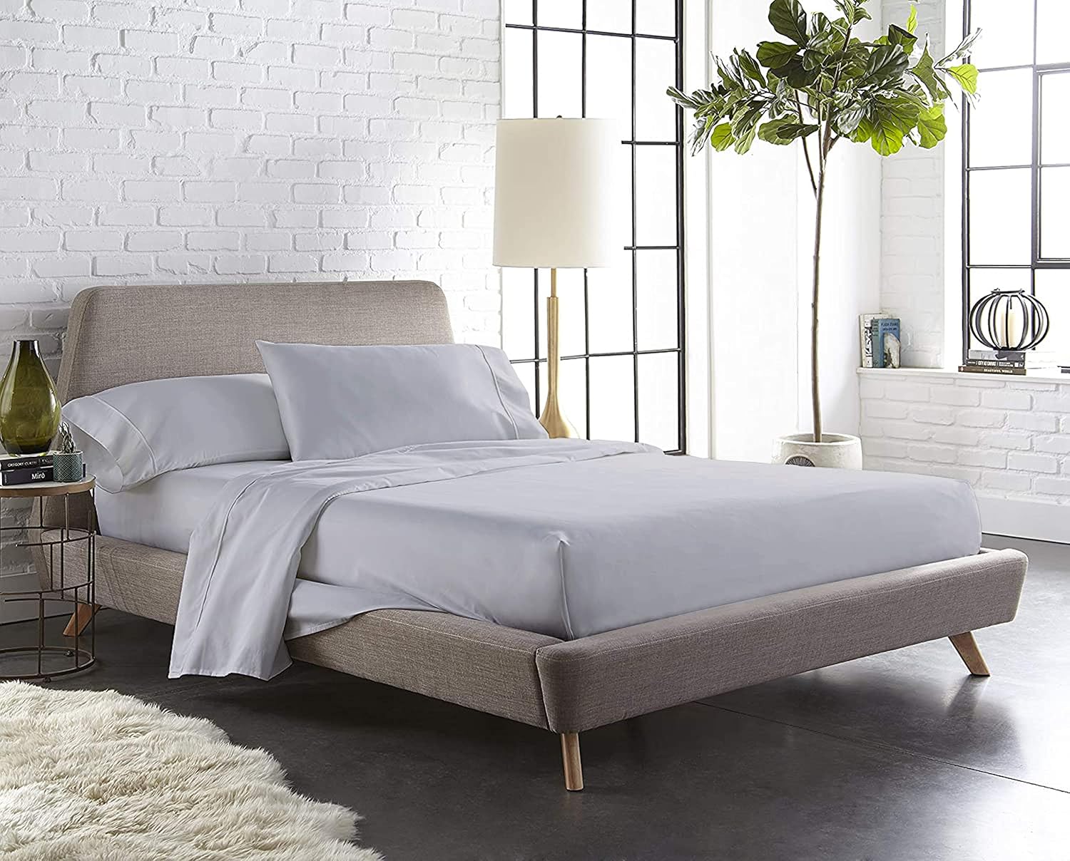 4 Piece Sheet Set- Cotton 1000 Thread Count - Luxury Bedding Set Fits Up to 15 Inches Deep Pocket - 4 Piece Sheet Set (Cal-King Size, Silver Grey)