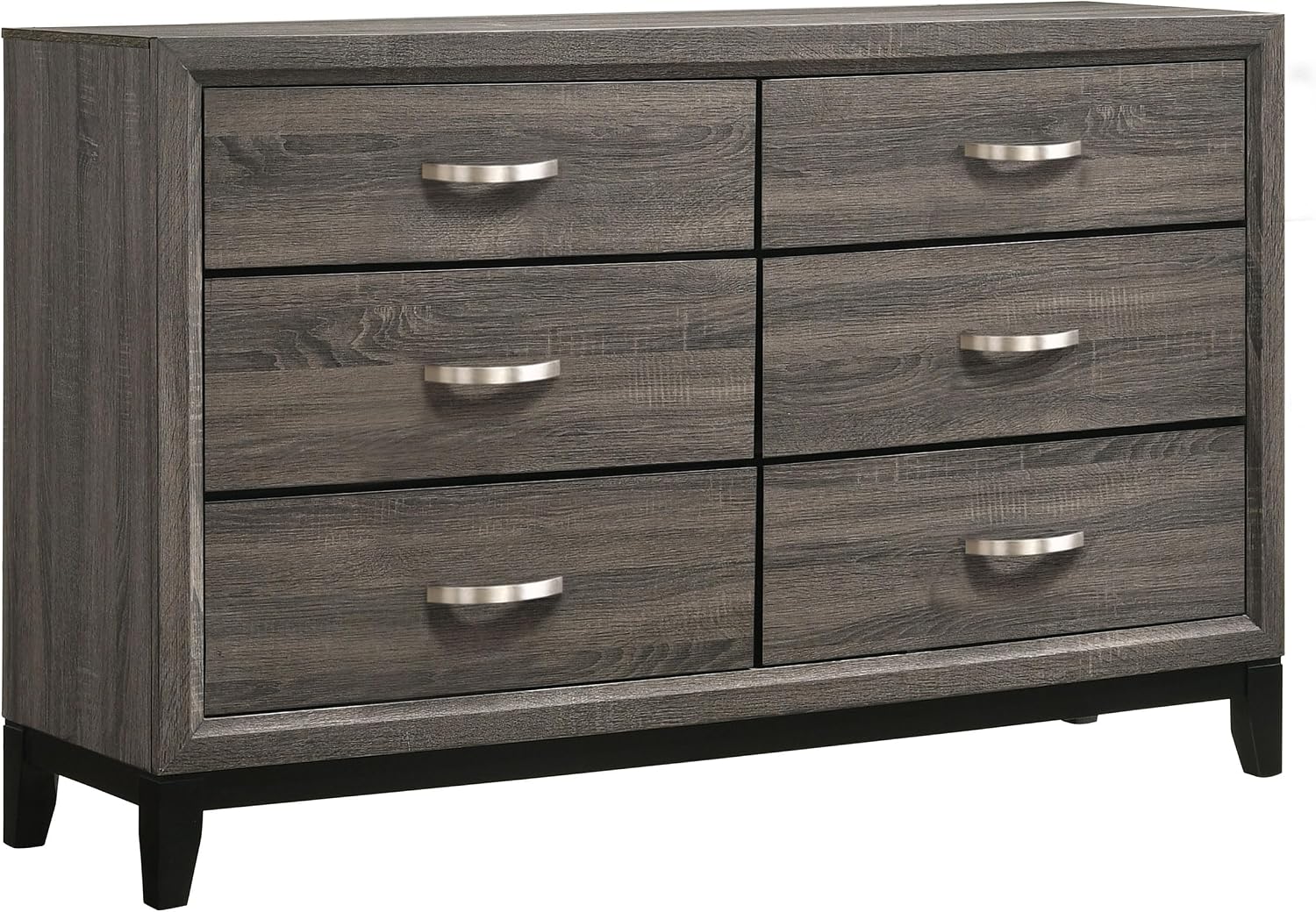 GOWE Carina Grey Oak and Black 5-Piece Eastern King Panel Bedroom Set