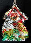MacKenzie-Childs Glass Ornament Holly Peach House