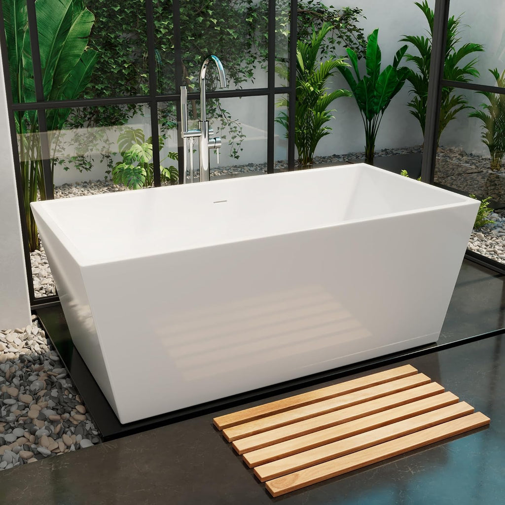 DreamLine Allure 66 7/8 inch L x 31 1/2 inch W x 22 7/8 inch H Freestanding Acrylic Bathtub with Oil Rubbed Bronze Drain