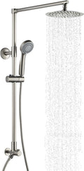 Fennocasa Polaris 3 Rain Shower System, 8' Rainfall Shower Head and Handheld Shower Combo, includes 3-Setting Handheld Spray, Height Adjustable Shower Wand Holder, 60' Hose (1.8 GPM Brushed Nickel)