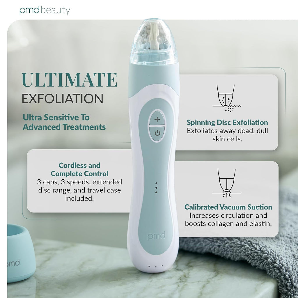 PMD Beauty Personal Microderm Elite Pro - At-Home Use, Facial Exfoliator Tool, Microdermabrasion Machine Kit for Face and Body Skincare