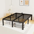 14 Inch California King Bed Frame, Metal Platform Bed Frame with Round Corner Legs, 3500 lbs Heavy Duty Steel Slats Support, No Box Spring Needed, Noise Free, Easy Assembly, Black