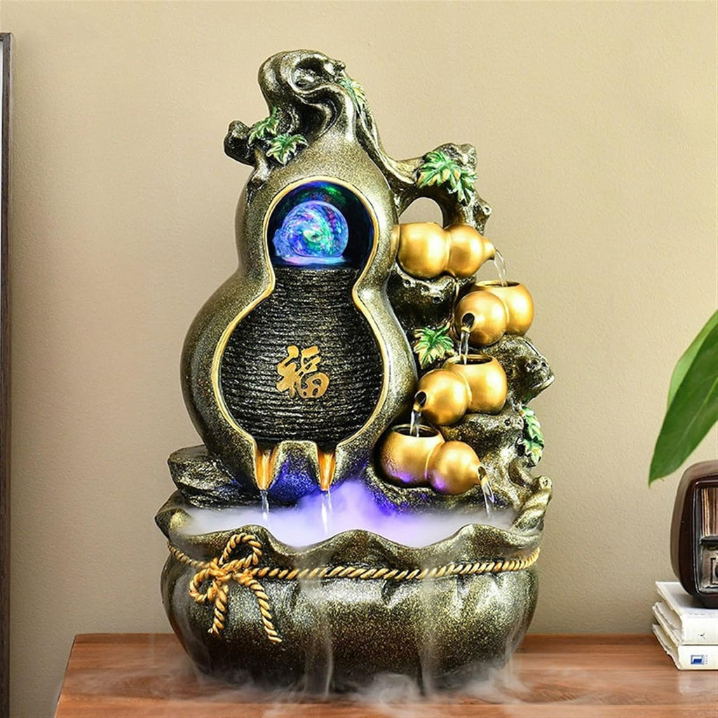 Tabletop Fountain Coffee Table Ornaments Living Room Desktop Business Office Fountain Water Attracts Wealth to Improve Feng Shui Desktop Fountain