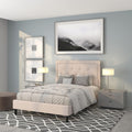 Flash Furniture Roxbury Full Size Tufted Upholstered Platform Bed in Beige Fabric