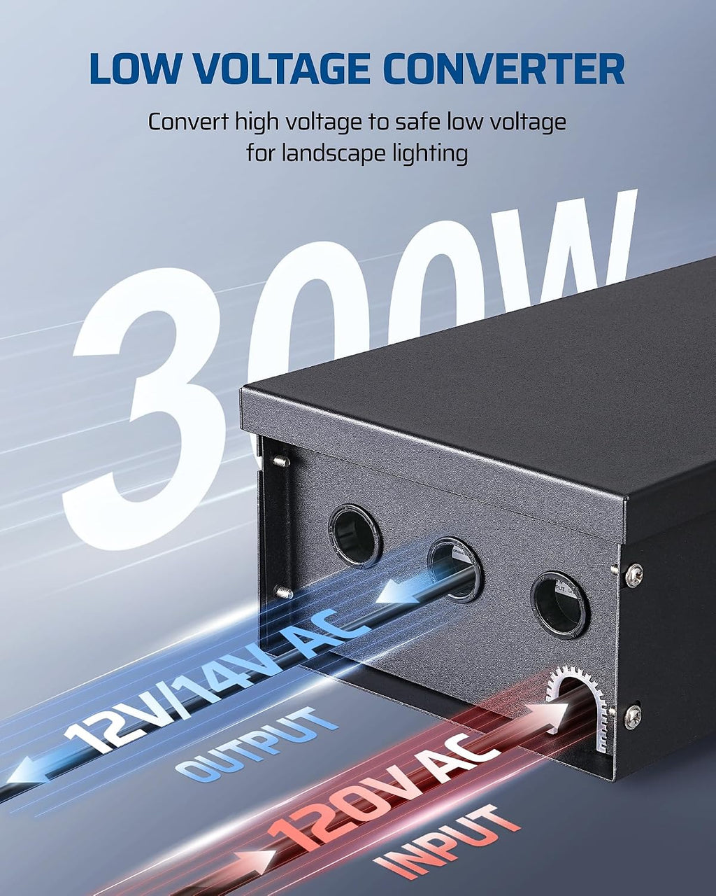 DEWENWILS 300W Low Voltage Landscape Transformer WiFi with 3 Zones, Outdoor Smart Low Voltage Transformer, 120V AC to 12/14V AC, Compatible with Alexa & Google Assistant, for Landscape Lighting