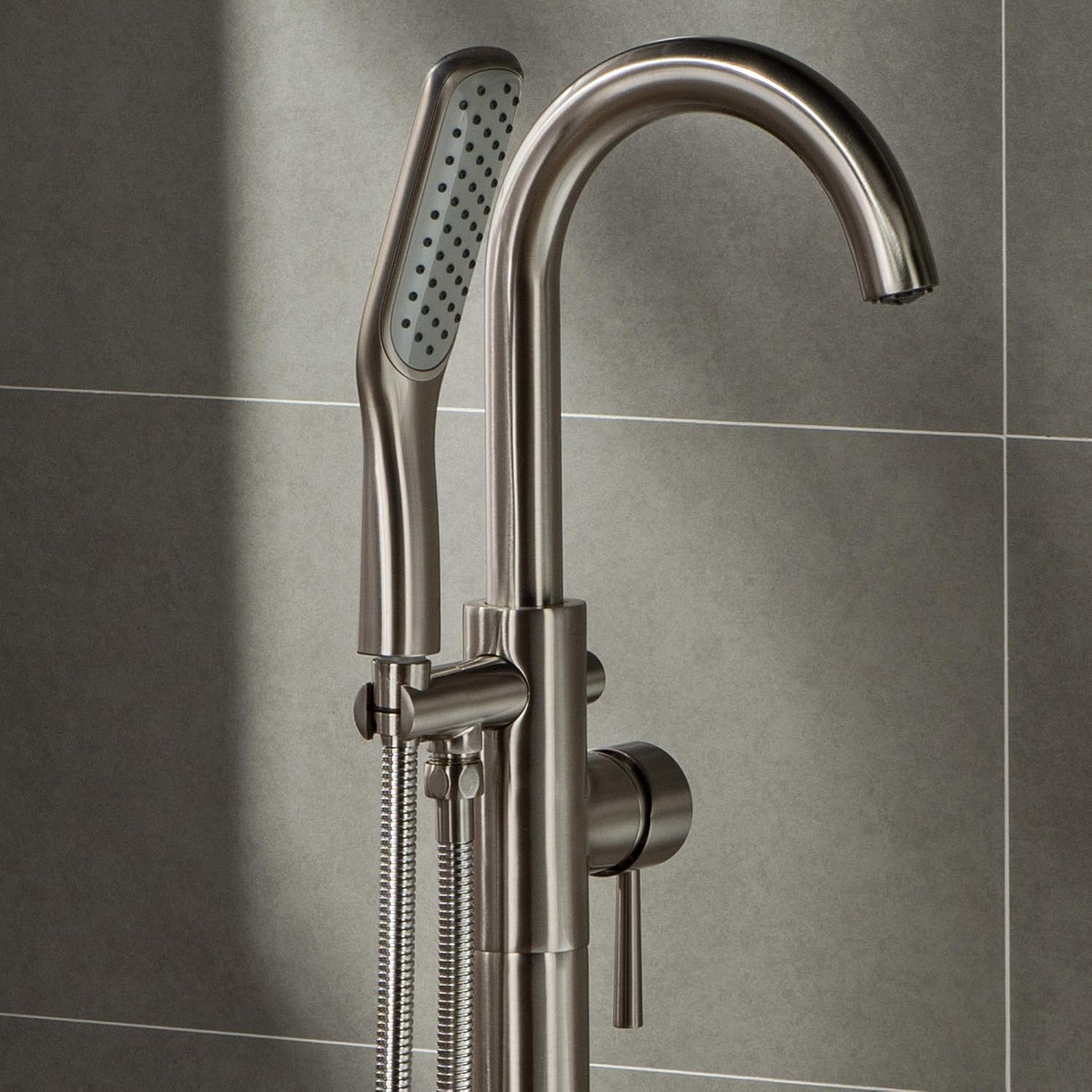 WOODBRIDGE BTA1515-B/N-Drain &O +F0001BNSQ BATHTUB, With Brushed Nickel Drian