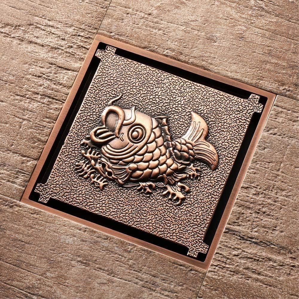 Shower Drain Cover Bathroom Accessory Square Waste Water Floor Drain,Oil Rubbed Bronze