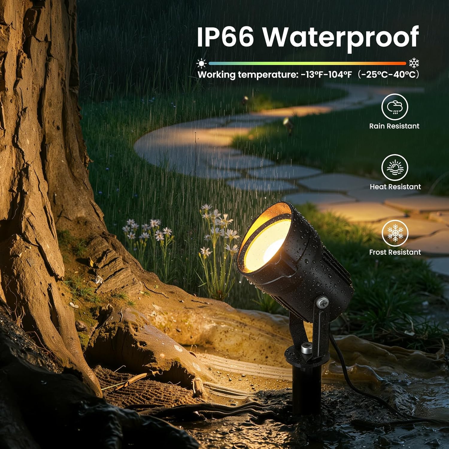 6W Landscape Lighting Kit, Low Voltage Landscape Lights with Transformer 100FT UL-Listed Wire & Connectors, 3000K Waterproof Outdoor Spot Lights for Yard House Tree 12V-24V 12Pack