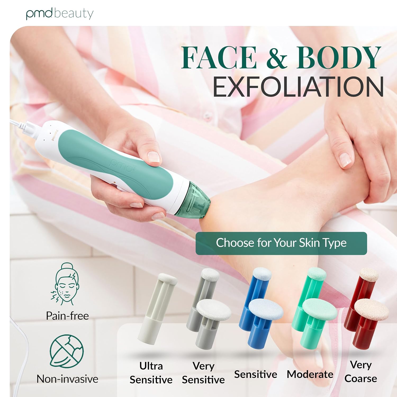 PMD Beauty Personal Microderm Pro - At-Home Use, Facial Exfoliator Tool, Microdermabrasion Machine Kit for Face and Body Skincare