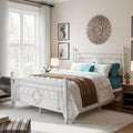 HOOMIC 14 Inch Full Size Metal Platform Bed Frame, Vintage Victorian Style, Wrought Iron Headboard and Footboard/Mattress Foundation for Storage/No Box Spring Required/Easy Assembly/White