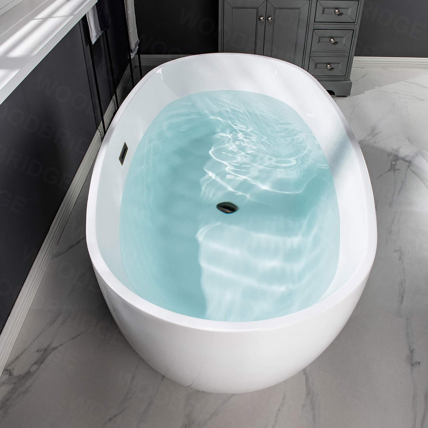 WOODBRIDGE BTA1518-ORB-Drain &O Bathtub, Oil-Rubbed Bronze