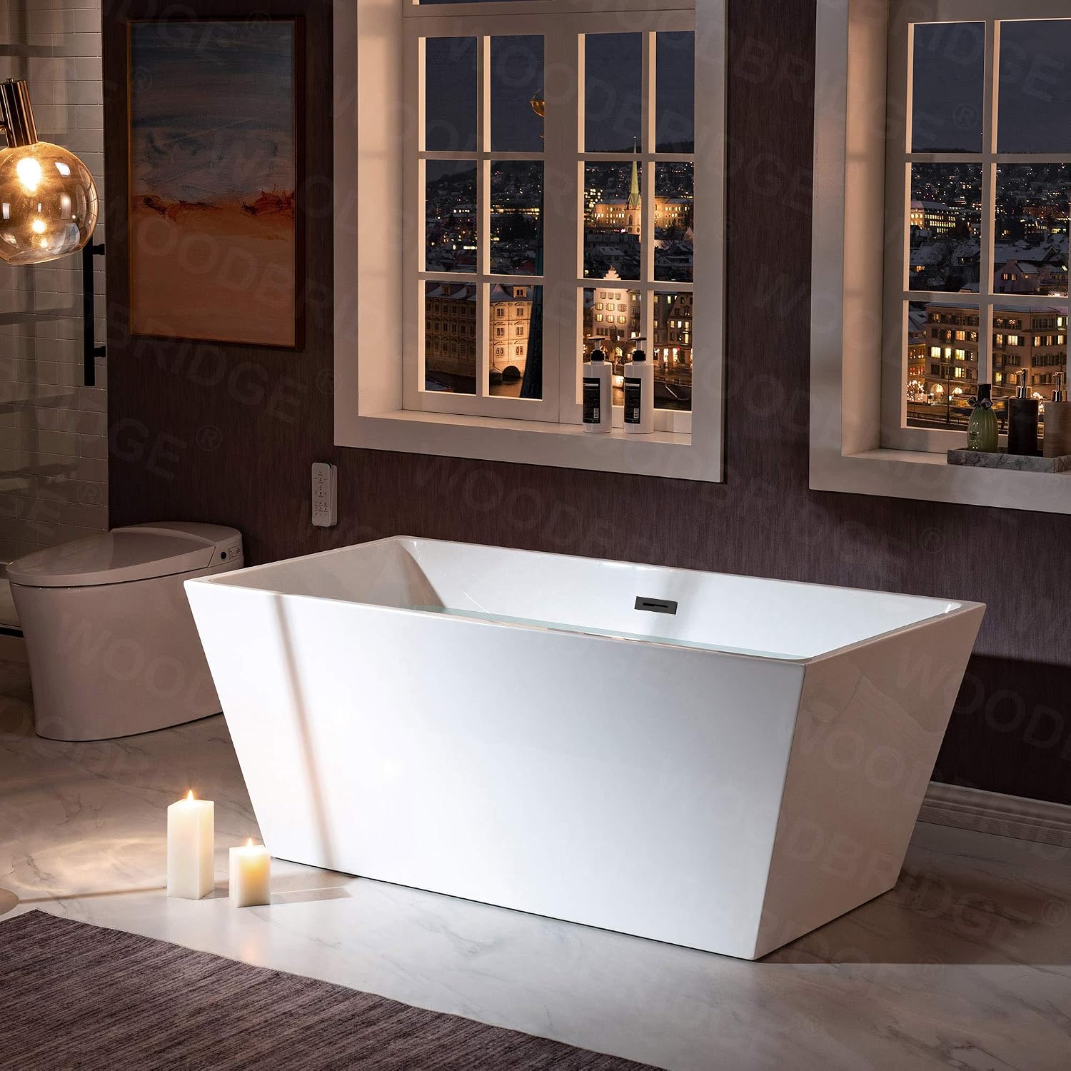 WOODBRIDGE B1412-MB-Drain &O Bathtub, WHITE