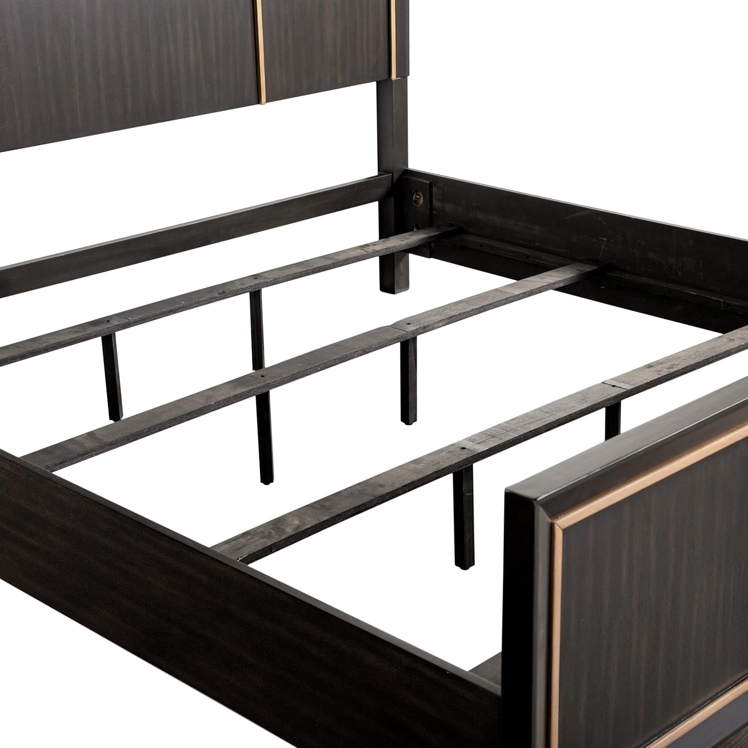 Furniture of America Samuel Modern Solid Wood 5-Piece Bedroom Collection Bed Frame, 2-Drawer Nightstands and 6-Drawer Dresser with Mirror, Box Spring Required, Espresso, King