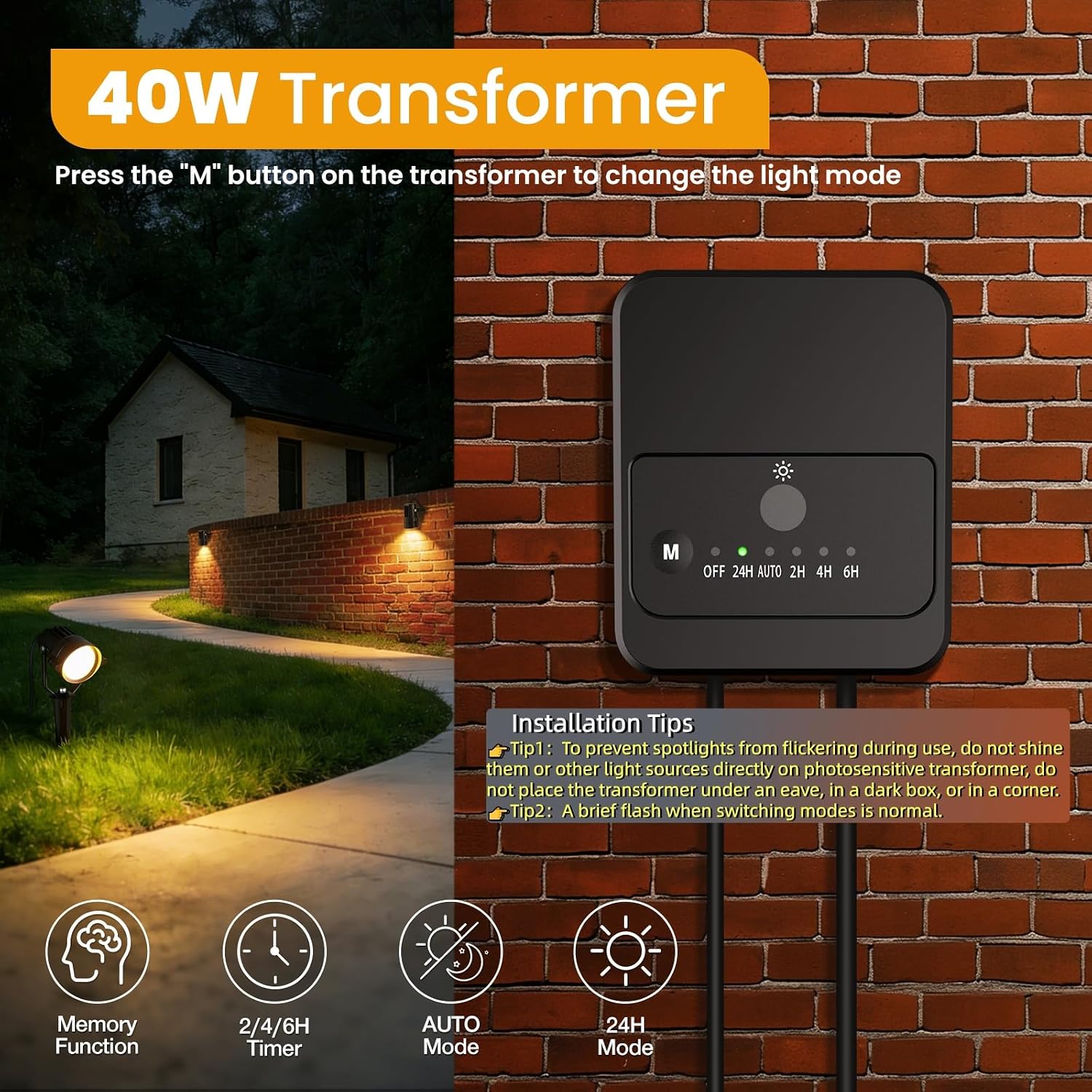 6W Landscape Lighting Kit, Low Voltage Landscape Lights with Transformer 100FT UL-Listed Wire & Connectors, 3000K Waterproof Outdoor Spot Lights for Yard House Tree 12V-24V 12Pack
