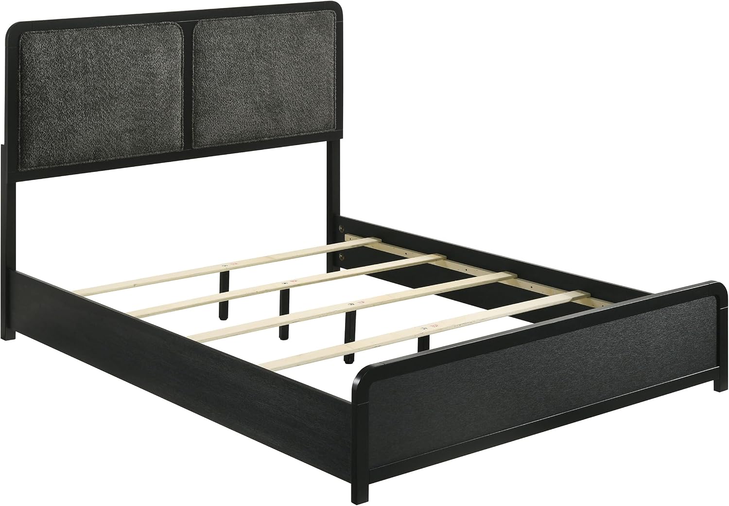 Coaster Home Furnishings - Cavelle - Wood - 4-Piece Bedroom Set with Panel Bed, Metal Knobs, and Upholstered Headboard - Bedroom - Queen Size - Black - 223661Q-S4