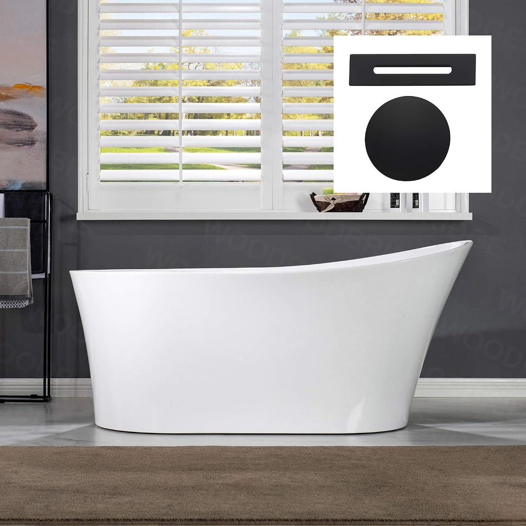 WOODBRIDGE B0084-MB-Drain&O Bathtub, Matte Black