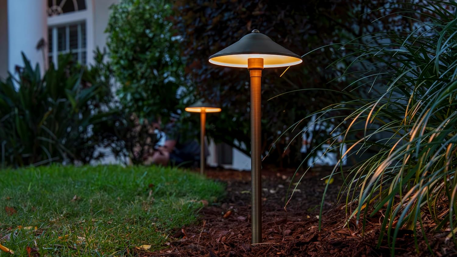 VOLT 12V Brass (Bronze) 6 Spotlight 3 Path Light LED Landscape Lighting Starter Kit with 150W Low Voltage Transformer