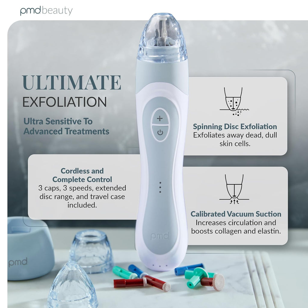 PMD Beauty Personal Microderm Elite Pro - At-Home Use, Facial Exfoliator Tool, Microdermabrasion Machine Kit for Face and Body Skincare